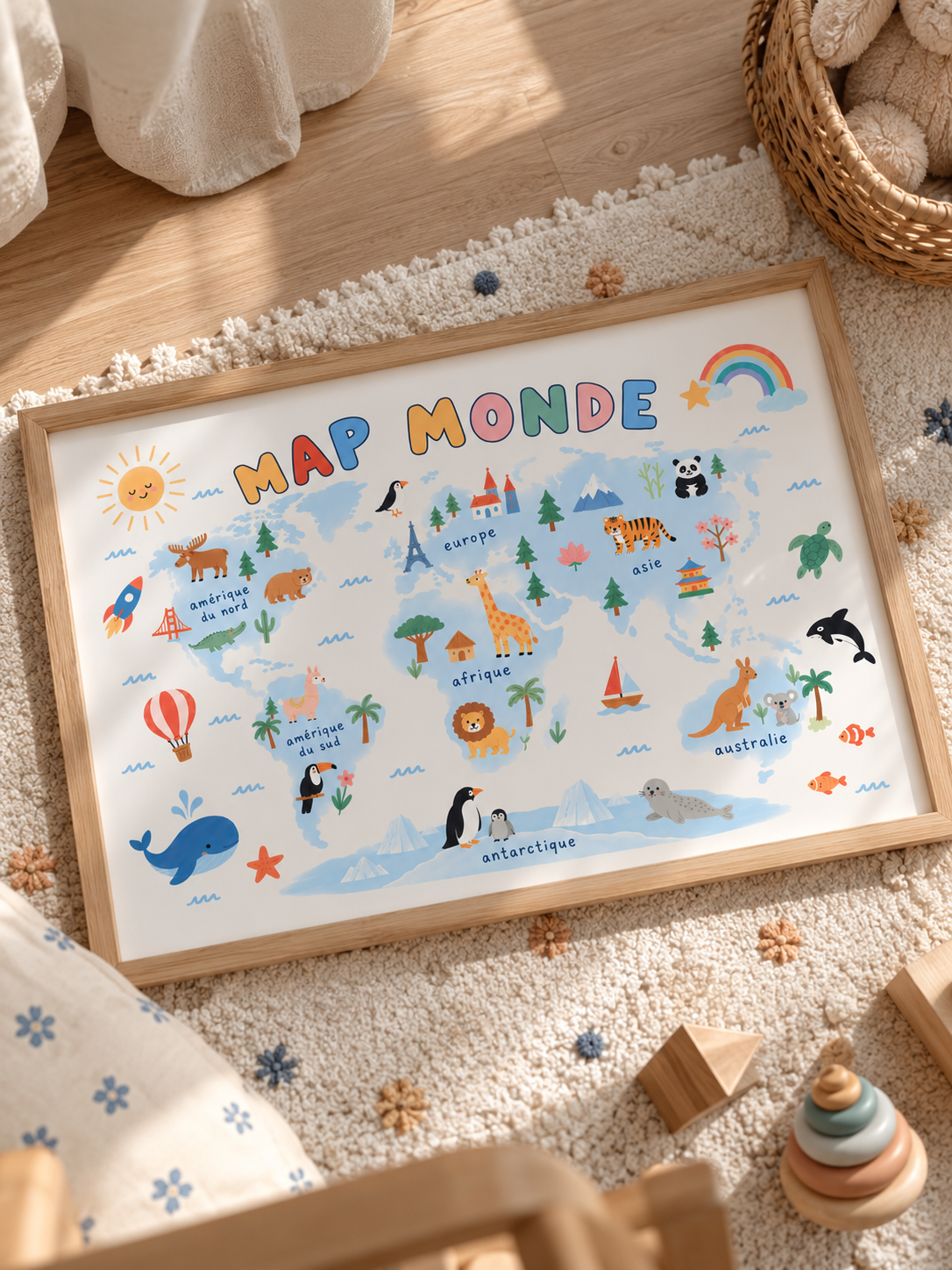 Affiche Map-monde - Pastel