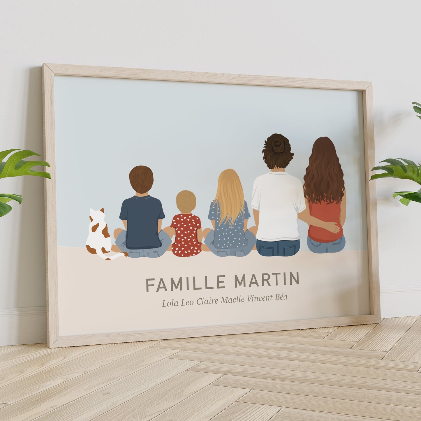 Illustration personnalisable En Famille