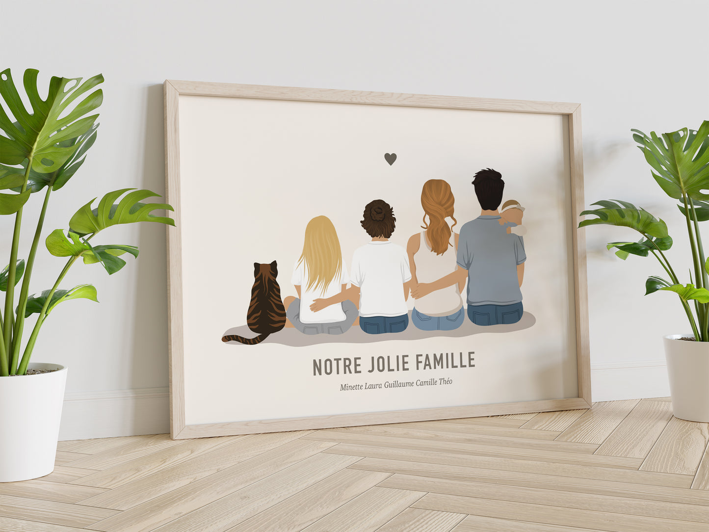 Illustration personnalisable En Famille