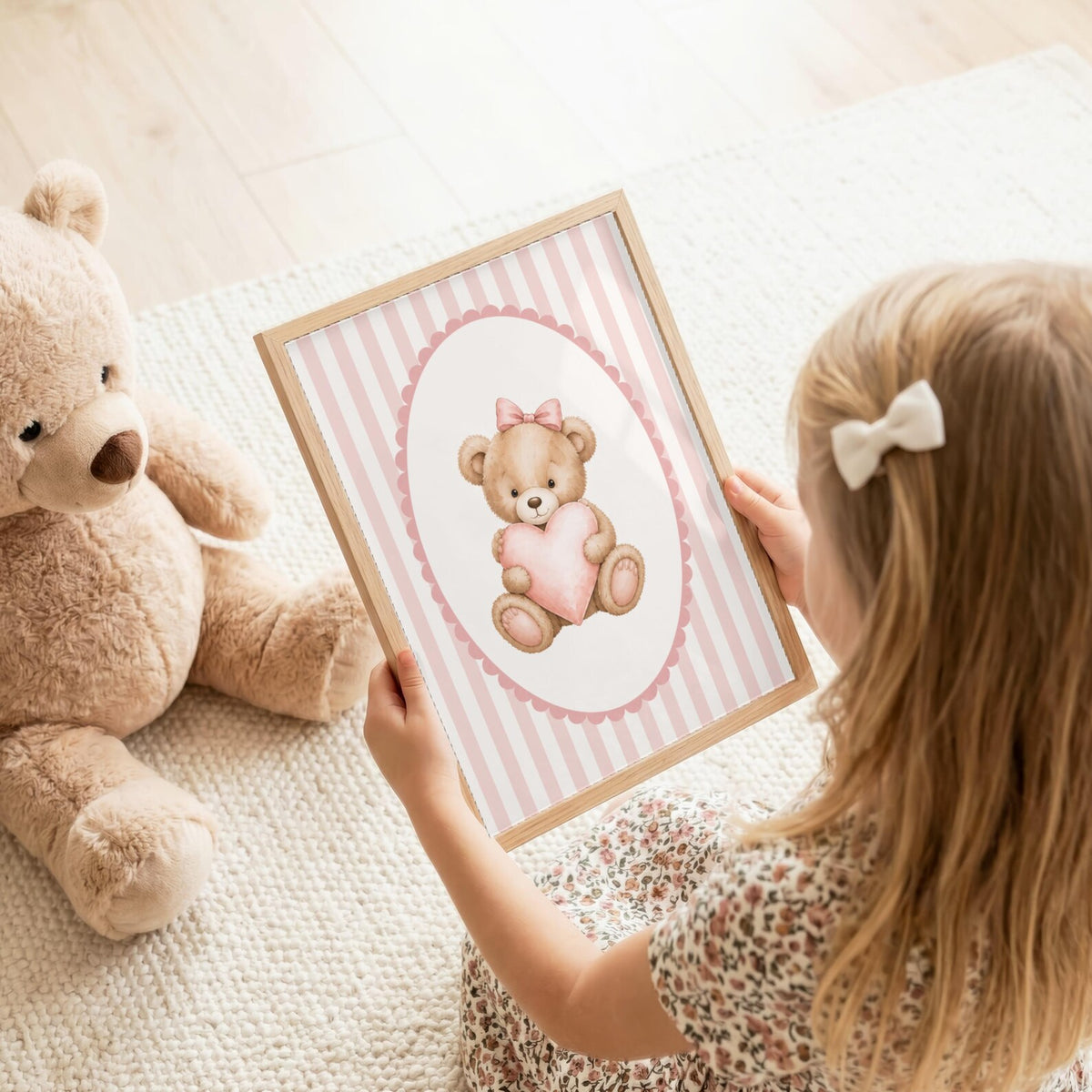 Trio affiches - Le petit ourson brun - Rose