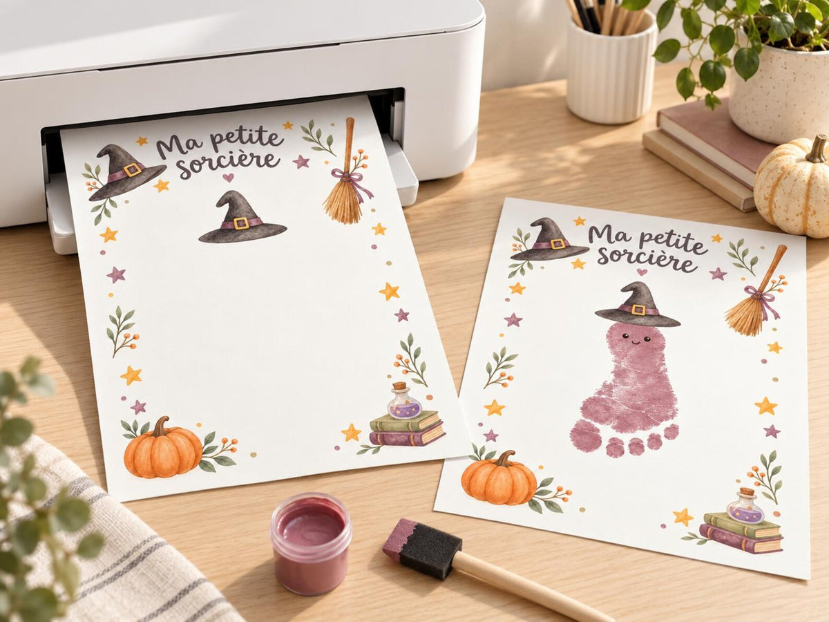 Activités Halloween à imprimer : 19 fiches empreintes de mains et pieds enfant