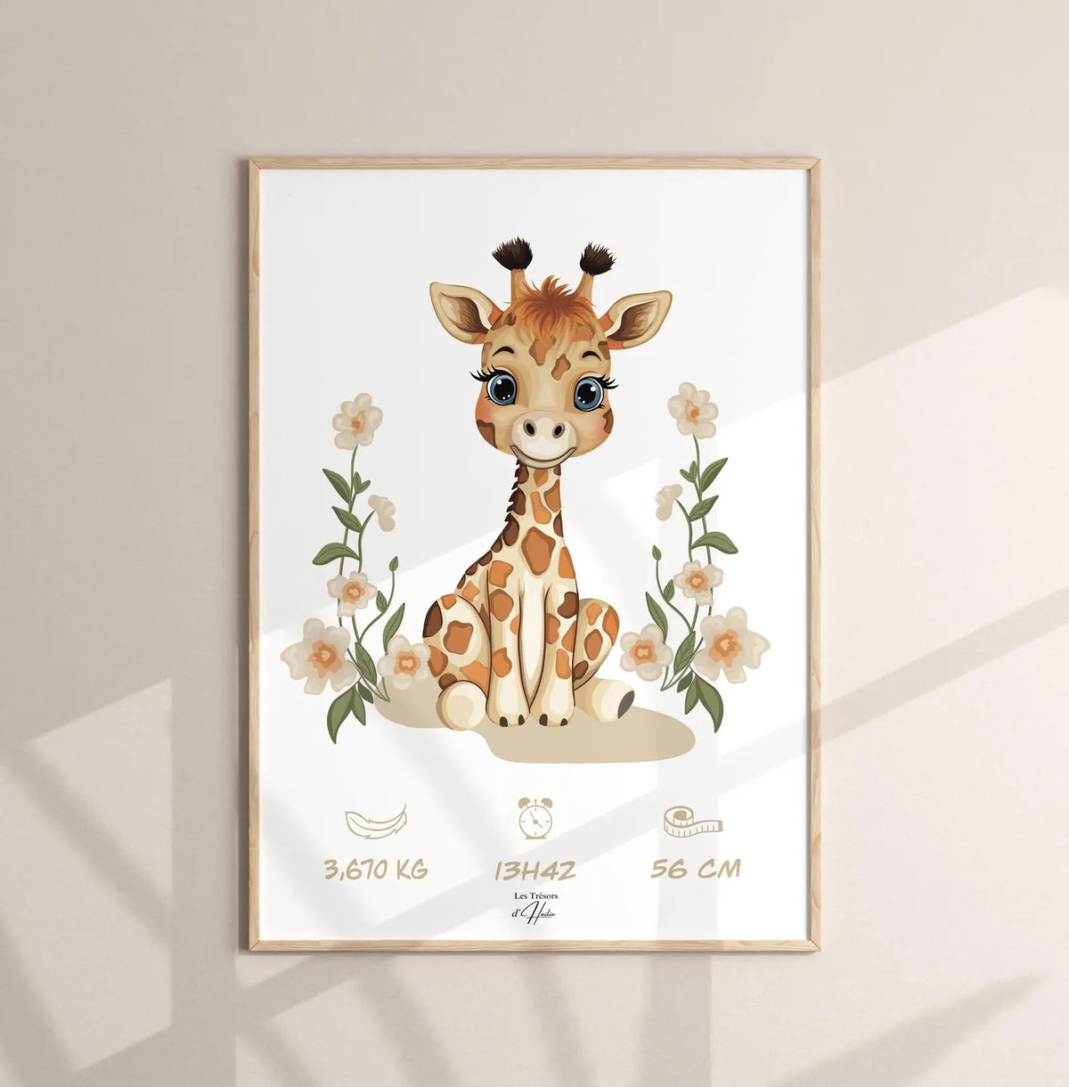 Affiche Naissance Girafe Personnalisable