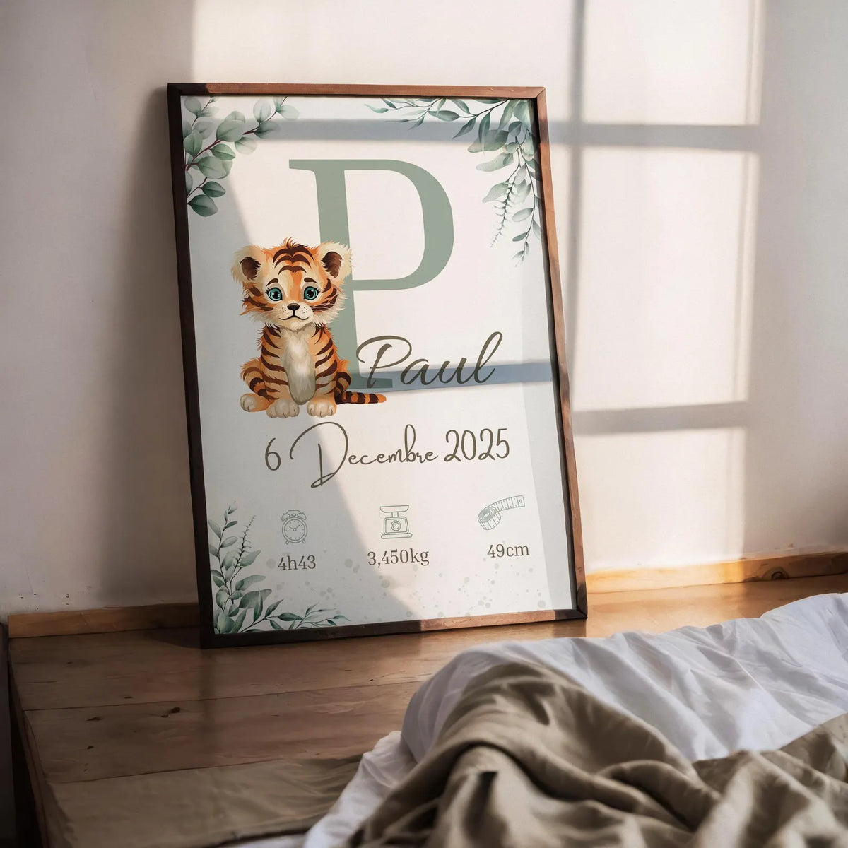 Affiche Naissance Savane Personnalisable