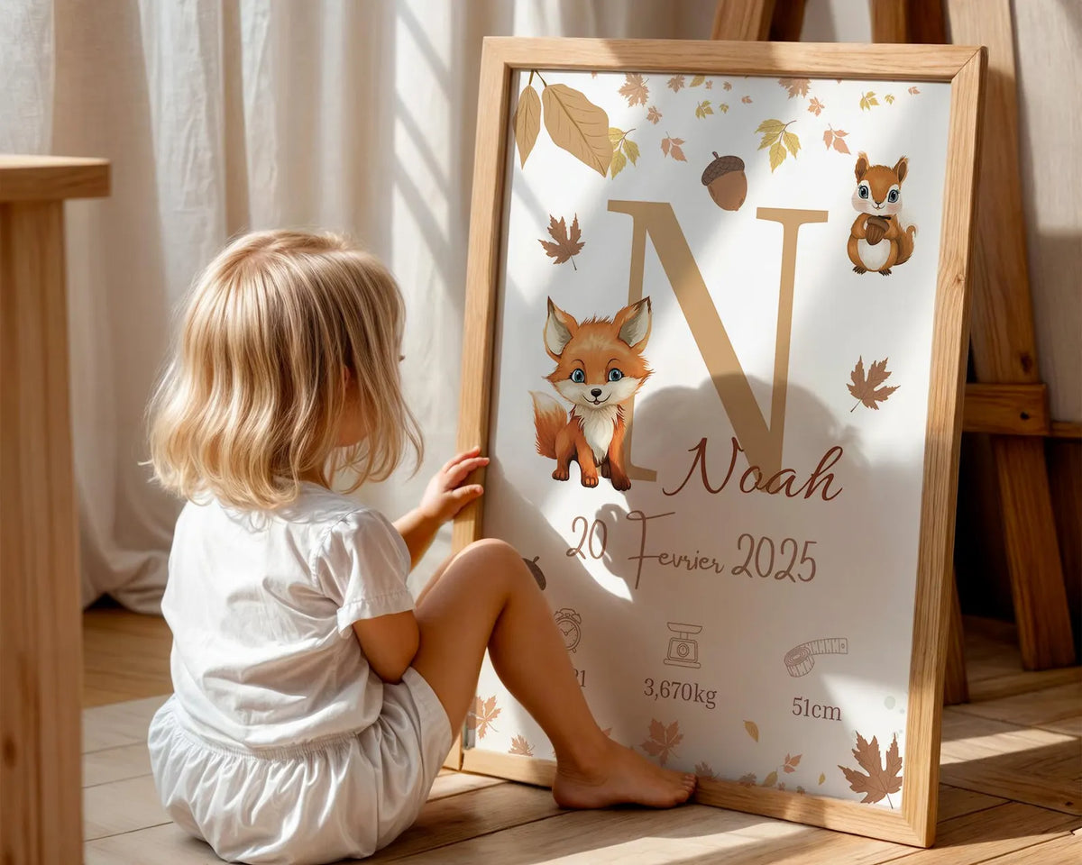 Affiche Naissance Foret Personnalisable