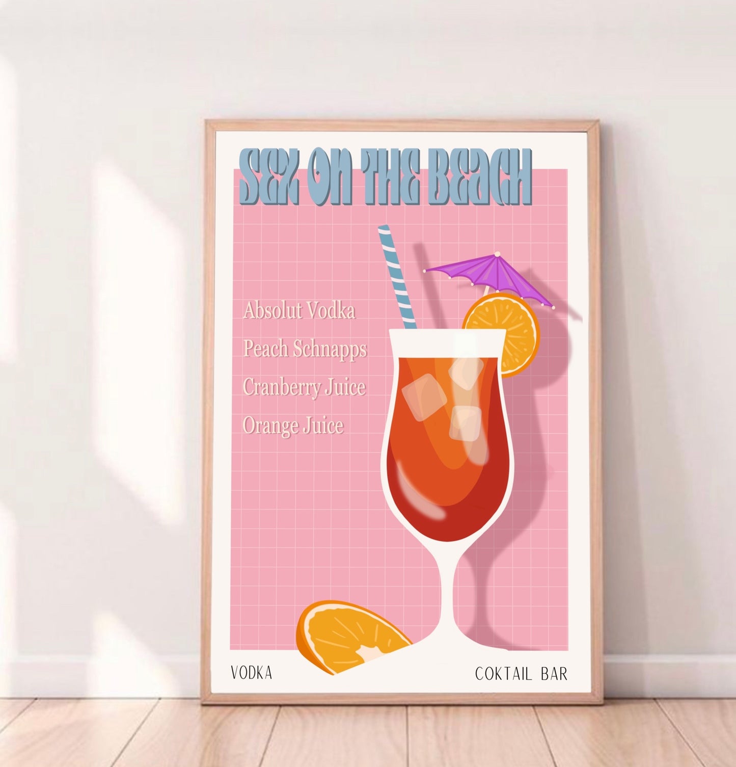 SEX ON THE BEACH PRINT - Bar Poster - Wall Decoration - Cocktail Poster - Interior Decoration