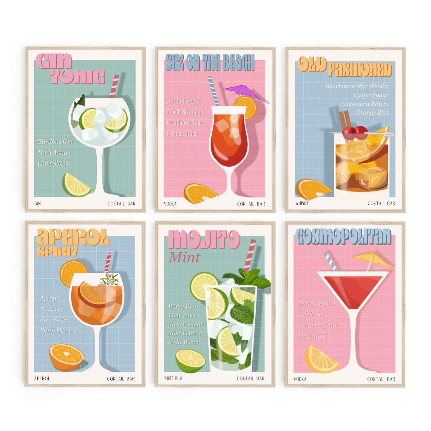 OLD FASHION PRINT - Bar Poster - Wall Decoration - Cocktail Poster - Interior Decoration