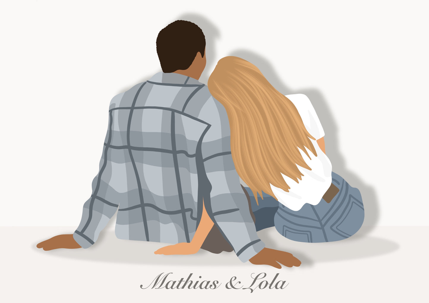Ilustraciones personalizables - Dúo de espalda