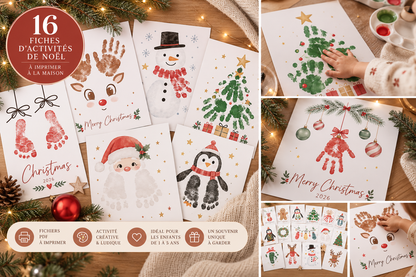 Mes petites empreintes de Noël – Kit de 16 activités à imprimer
