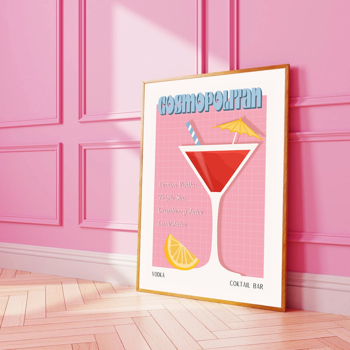 COSMOPOLITAIN PRINT - Bar Poster - Wall Decoration - Cocktail Poster - Interior Decoration