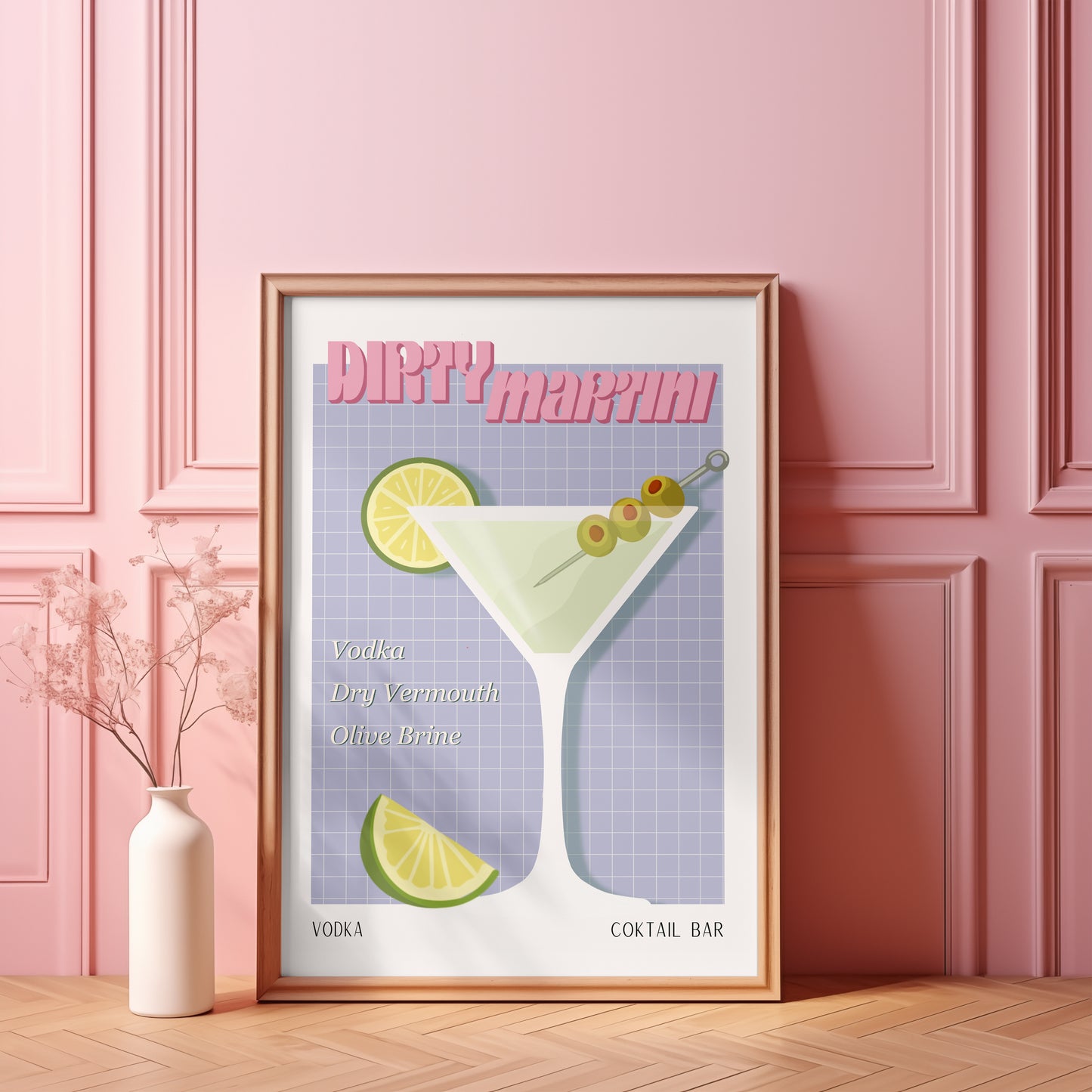 DIRTY MARTINI PRINT - Bar Poster - Wall Decoration - Cocktail Poster - Interior Decoration