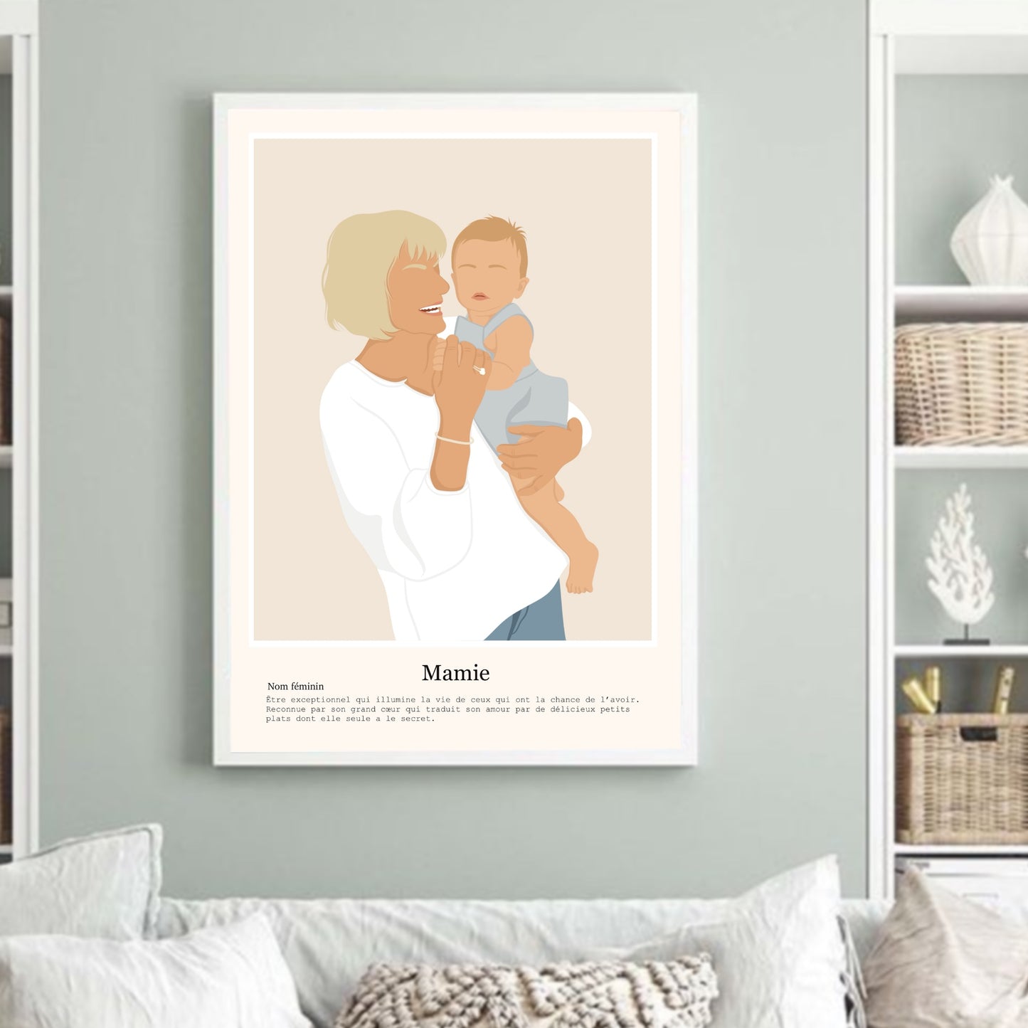 Illustration Personnalisée Mamie – Illustration tendre & poétique