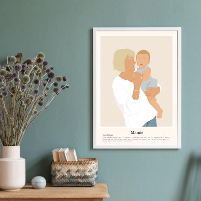 Illustration Personnalisée Mamie – Illustration tendre & poétique