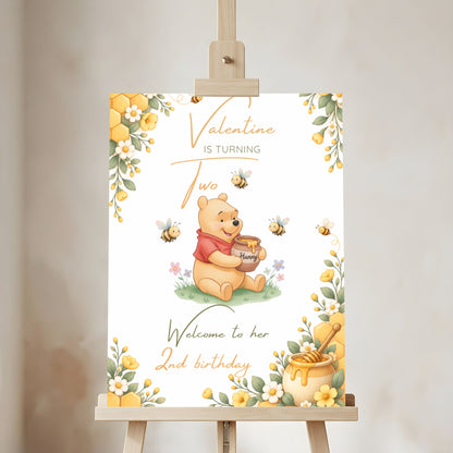 Affiche de bienvenue Winnie l’ourson – Modèle numérique personnalisable sur Canva