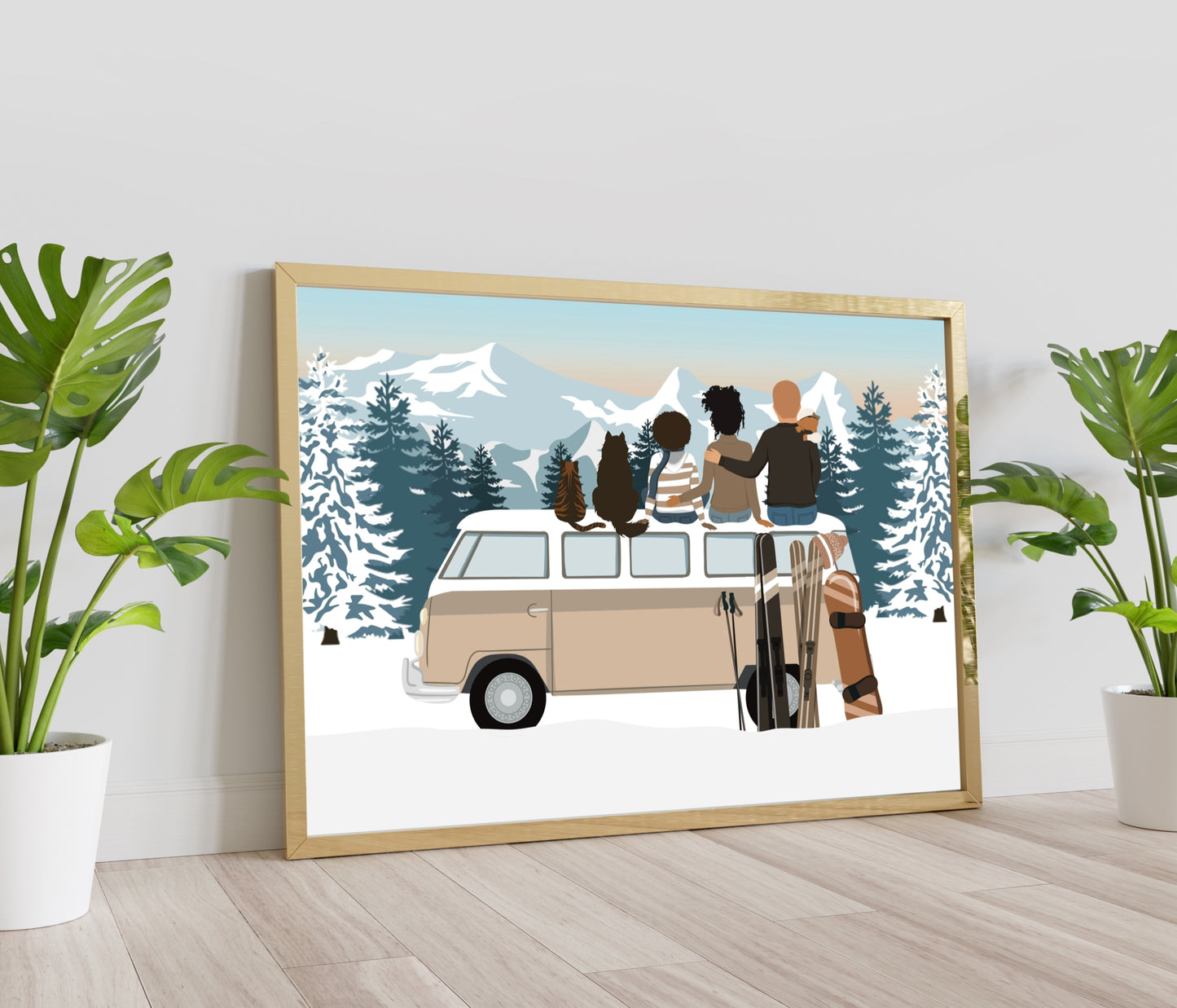 Illustration personnalisable Voyage en Famille