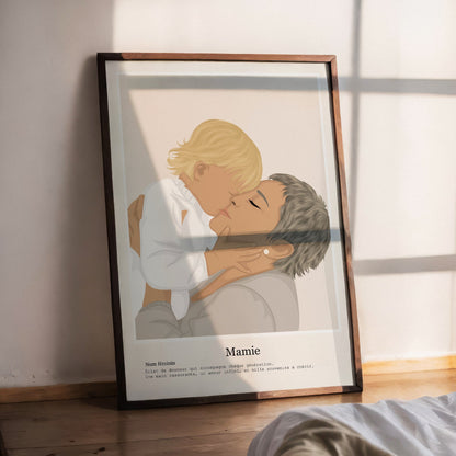 Illustration Personnalisée Mamie – Illustration tendre & poétique