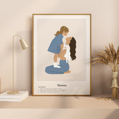 Illustration Personnalisée Maman – Illustration tendre & poétique