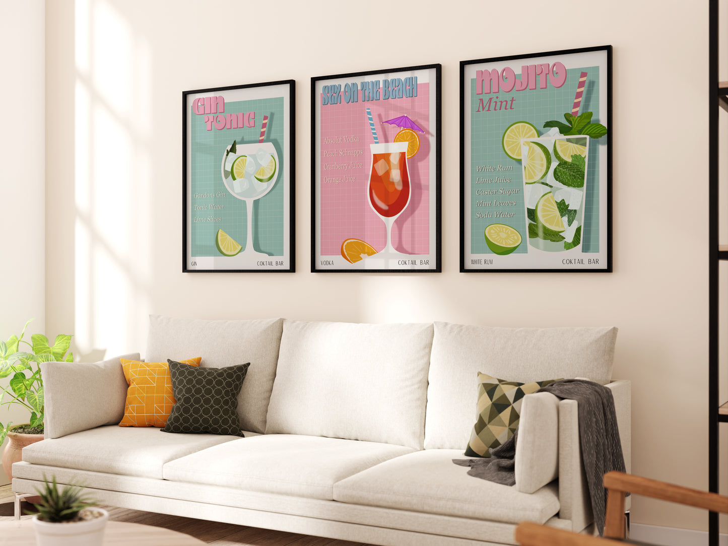 GIN TONIC PRINT - Affiche de bar - Décoration Murale -Affiche de Cocktail - Décoration Intérieur