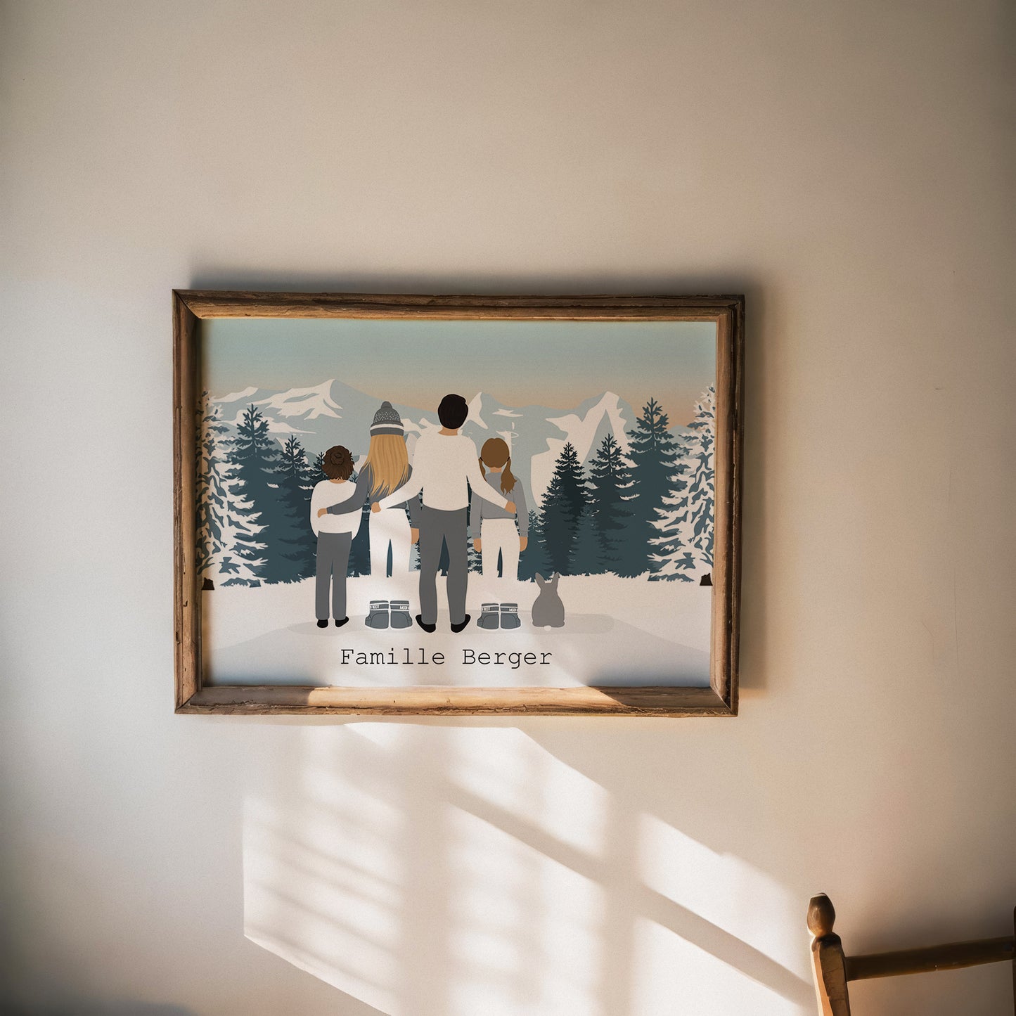 Illustration Portrait de Famille de Dos