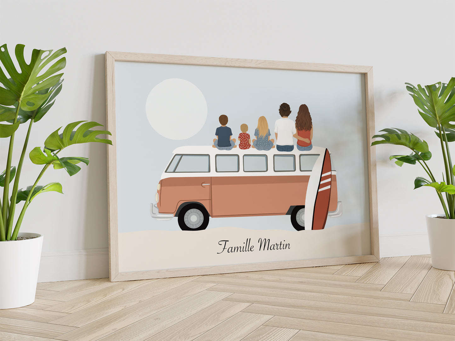 Illustration personnalisable Voyage en Famille