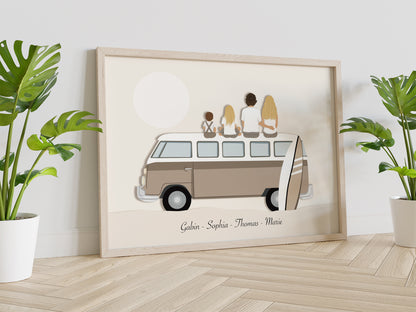 Illustration personnalisable Voyage en Famille