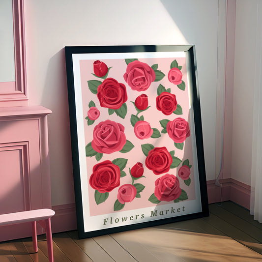 Affiche - Flowers Market Roses