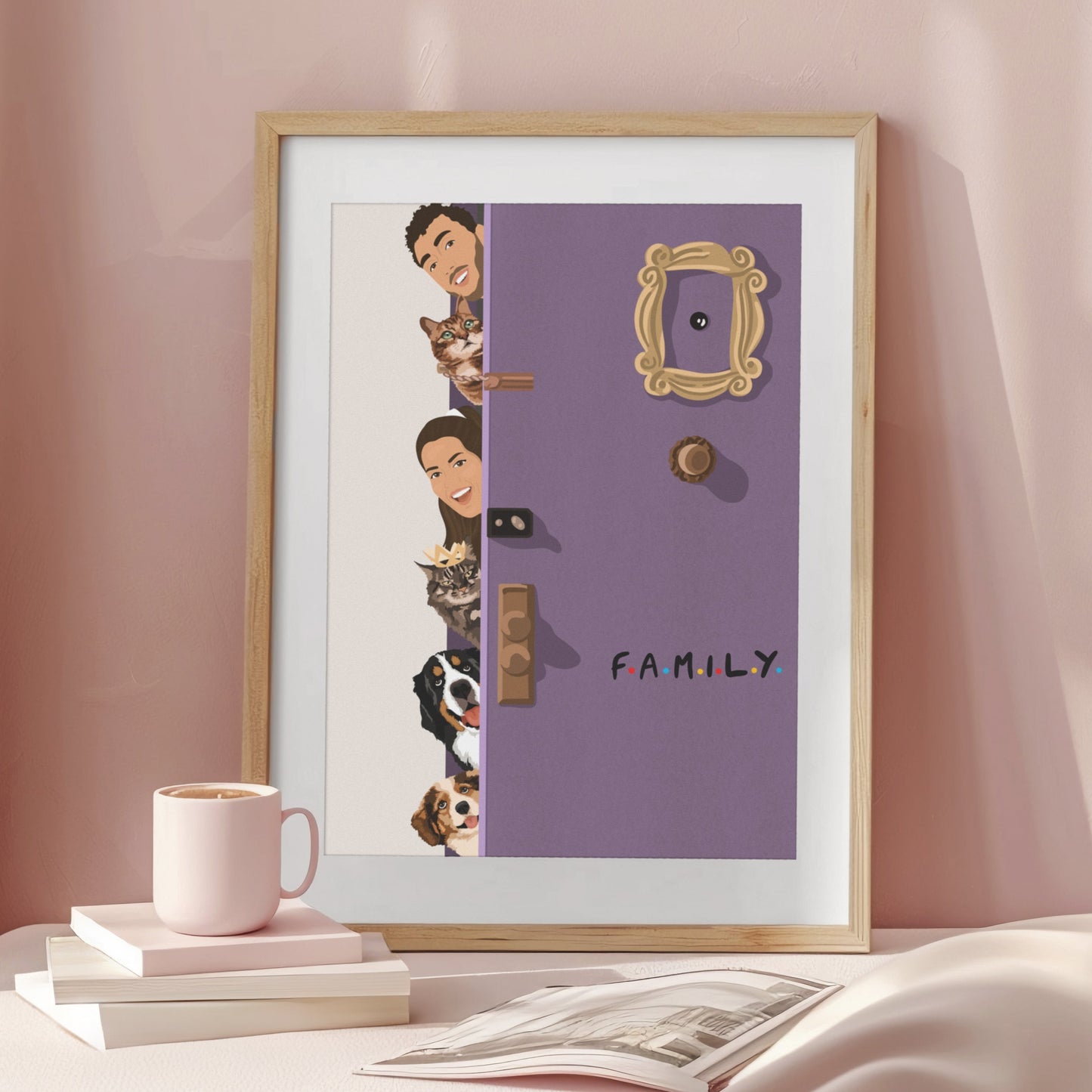 Ilustración inspirada en "Friends": con tus amigos o familiares