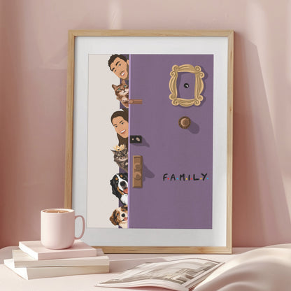 Ilustración inspirada en "Friends": con tus amigos o familiares