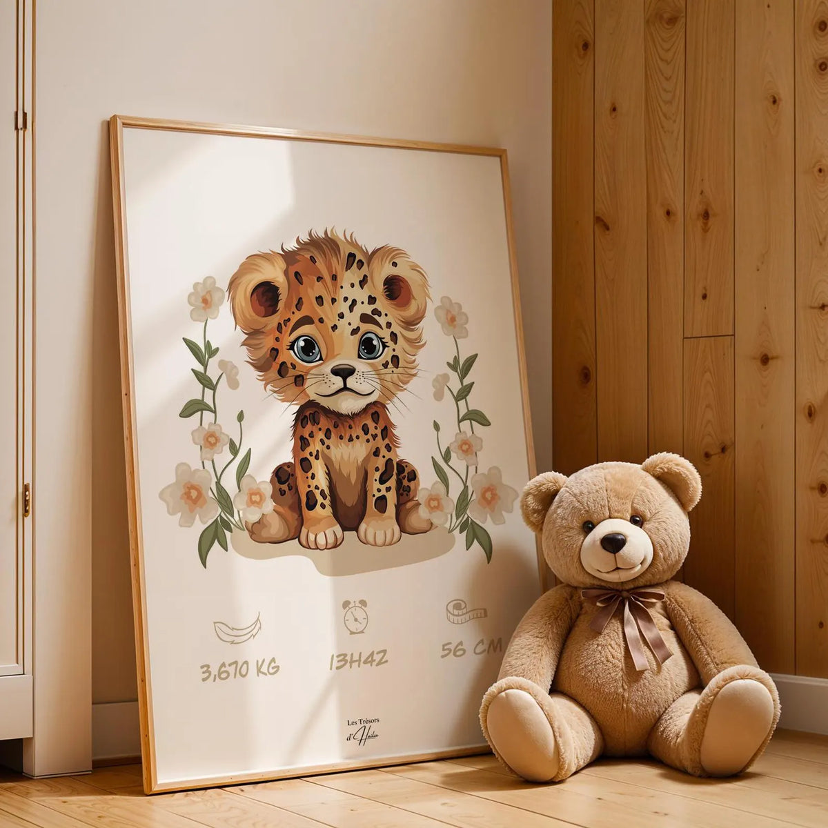 Affiche Naissance Leopard Personnalisable