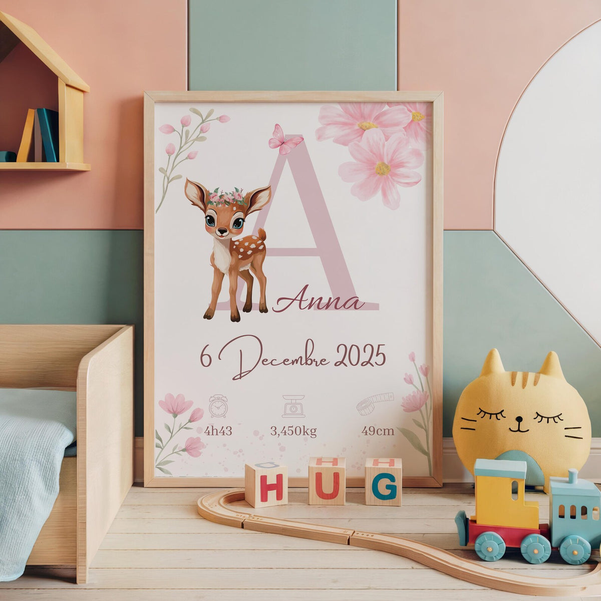 Affiche Naissance Biche Personnalisable