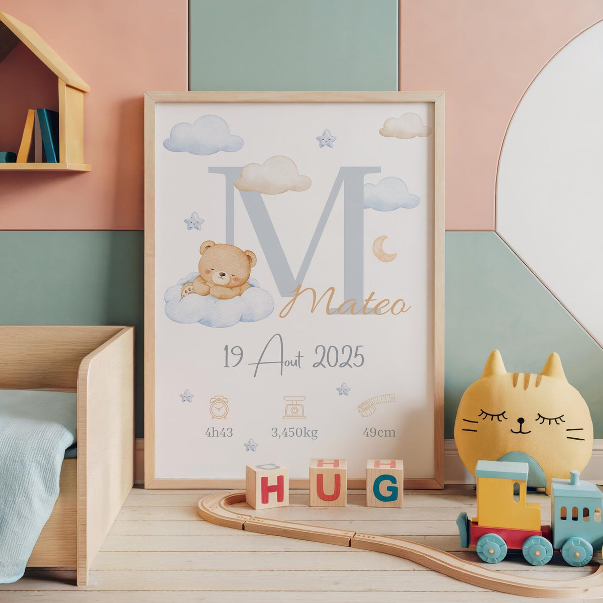 Affiche Naissance Ourson Personnalisables