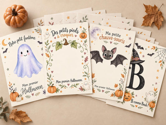 Activités Halloween à imprimer : 19 fiches empreintes de mains et pieds enfant