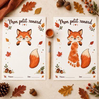 Kit d’activités d’automne à imprimer : 22 fiches d’empreintes mains et pieds