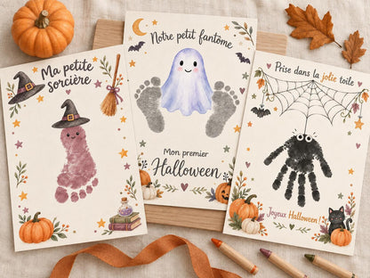 Activités Halloween à imprimer : 19 fiches empreintes de mains et pieds enfant