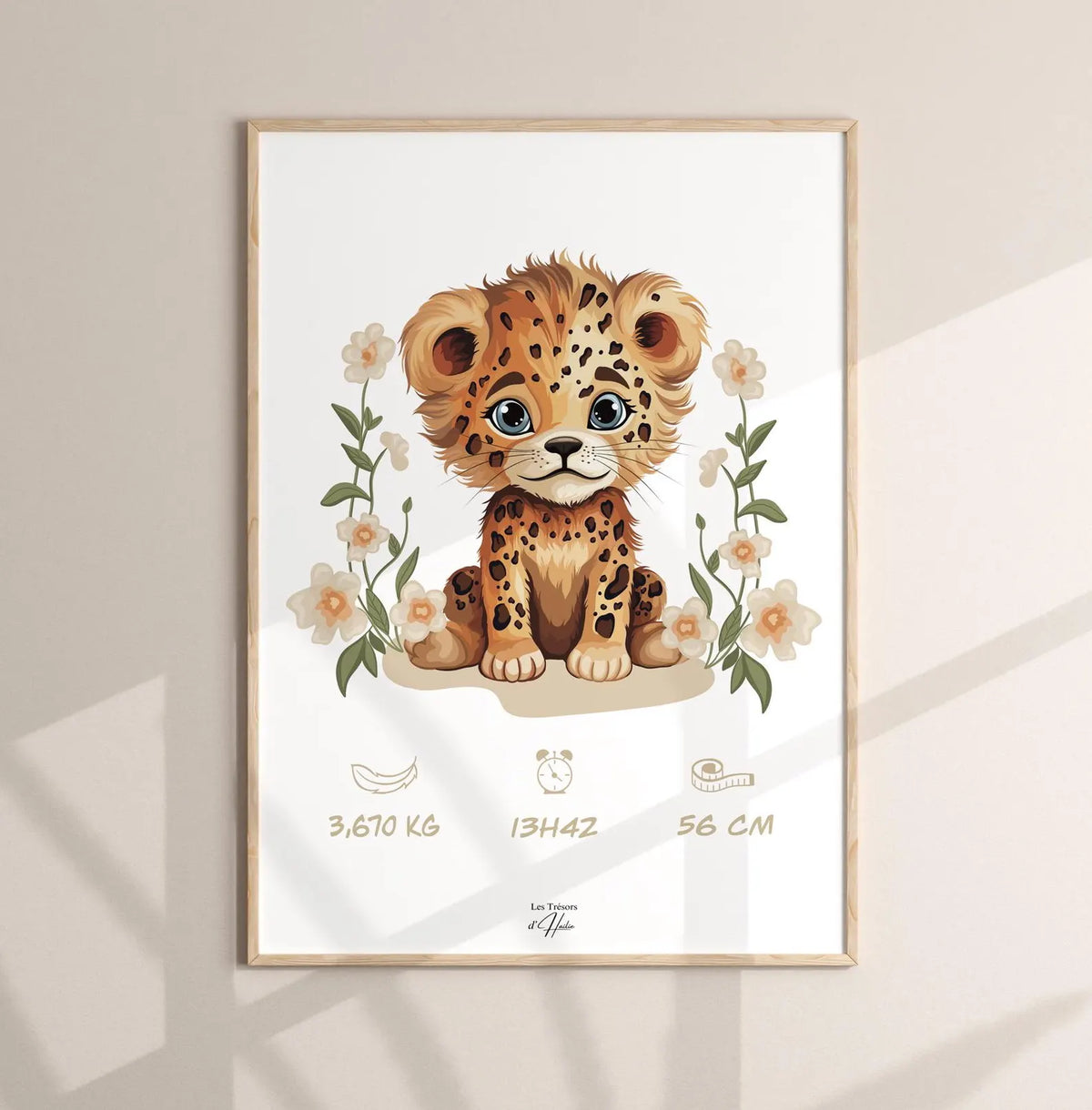Affiche Naissance Leopard Personnalisable