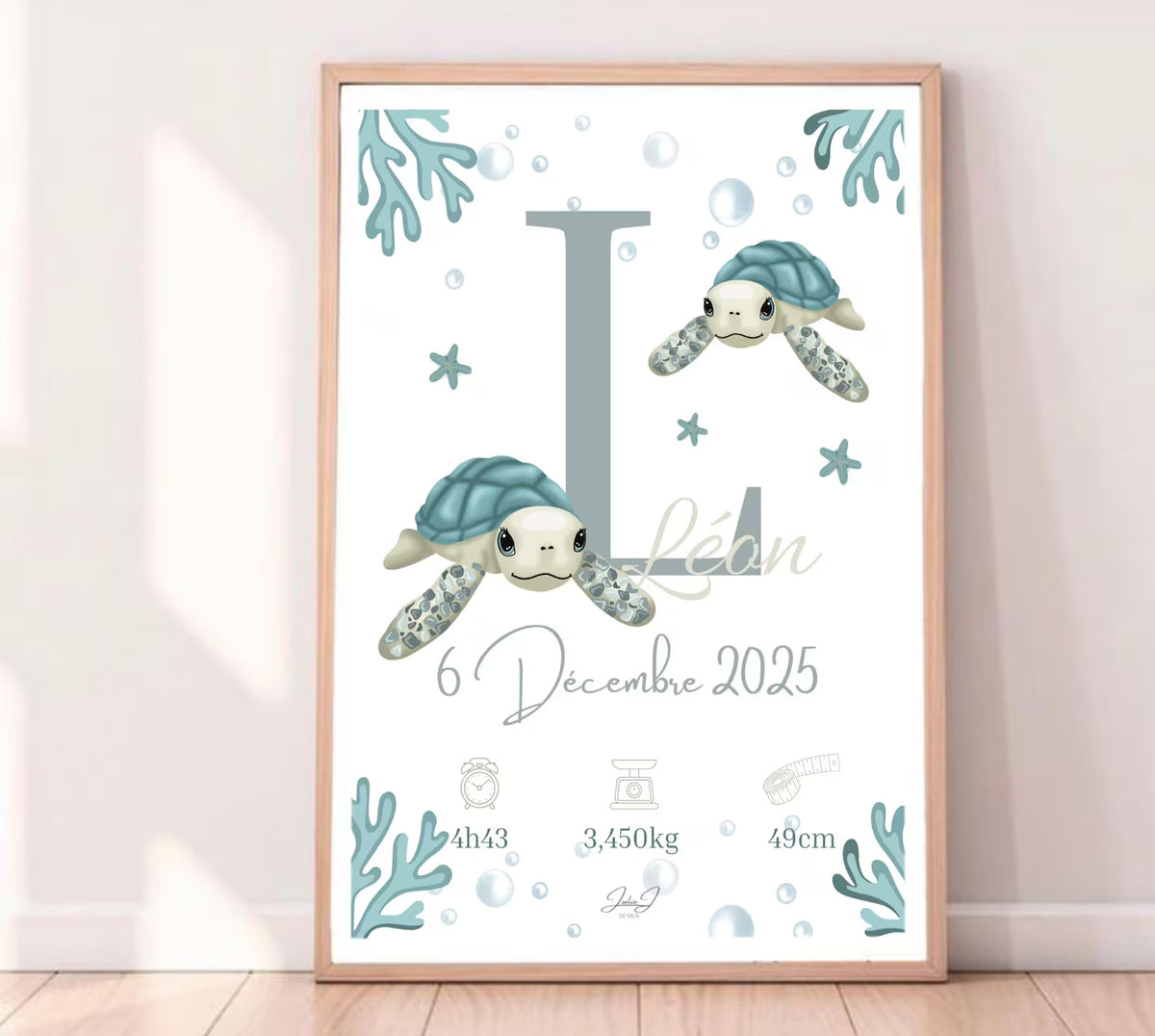 Affiche Naissance Tortue Personnalisables