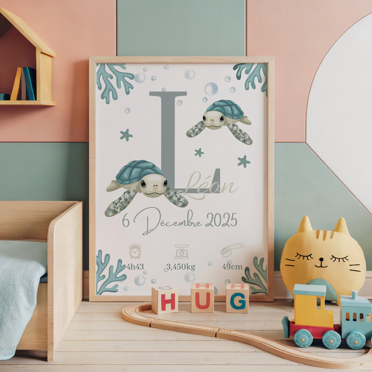 Affiche Naissance Tortue Personnalisables