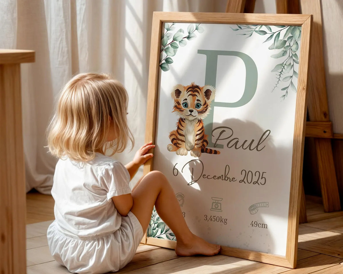 Affiche Naissance Savane Personnalisable