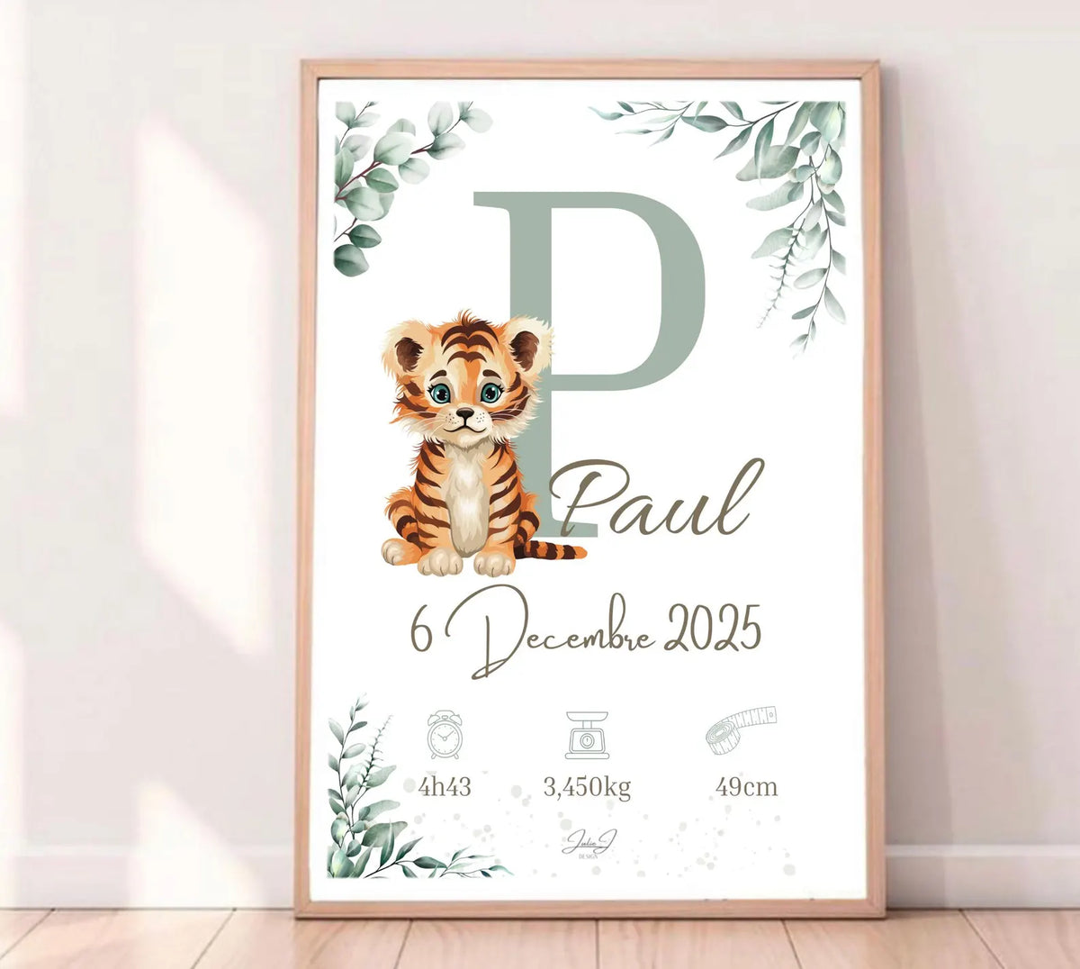 Affiche Naissance Savane Personnalisable