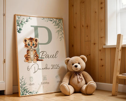 Affiche Naissance Savane Personnalisable