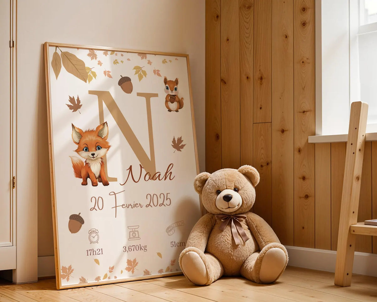 Affiche Naissance Foret Personnalisable