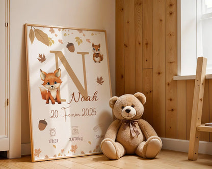 Affiche Naissance Foret Personnalisable