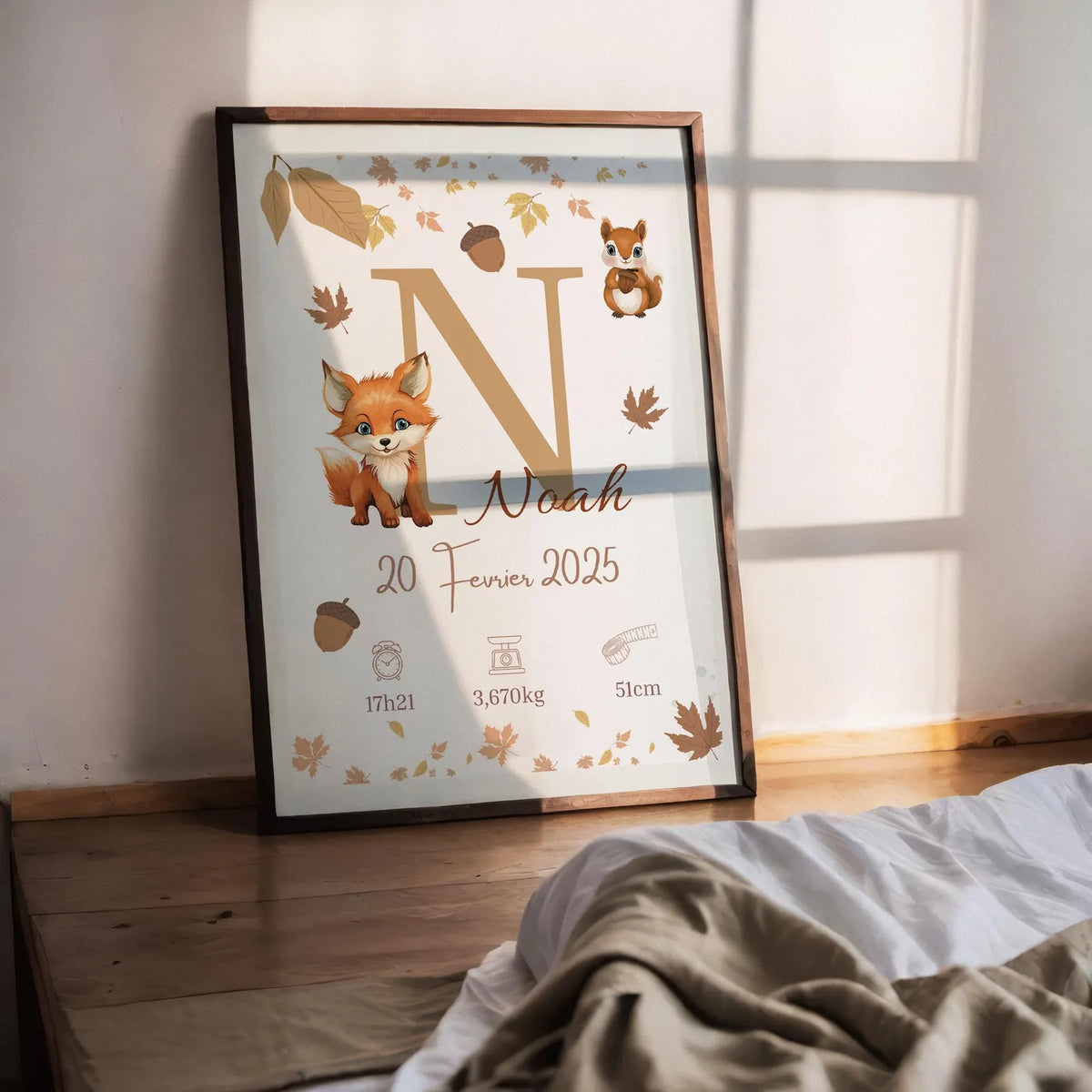 Affiche Naissance Foret Personnalisable