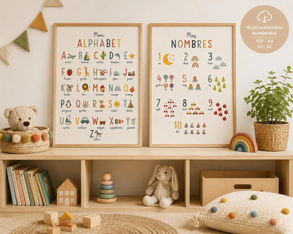 Affiches Educatives Alphabet et Nombres