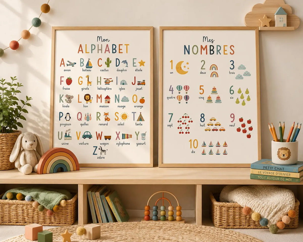 Affiches Educatives Alphabet et Nombres