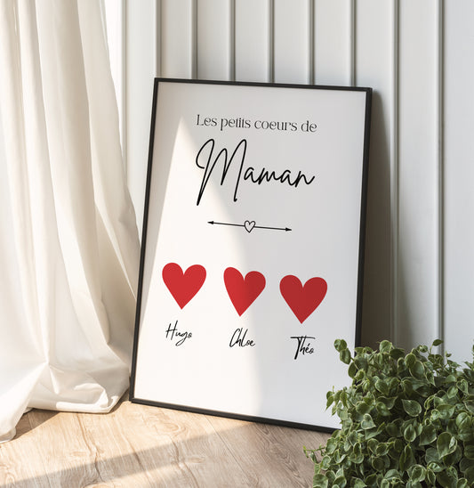 Affiche Personnalisable Les petits coeurs