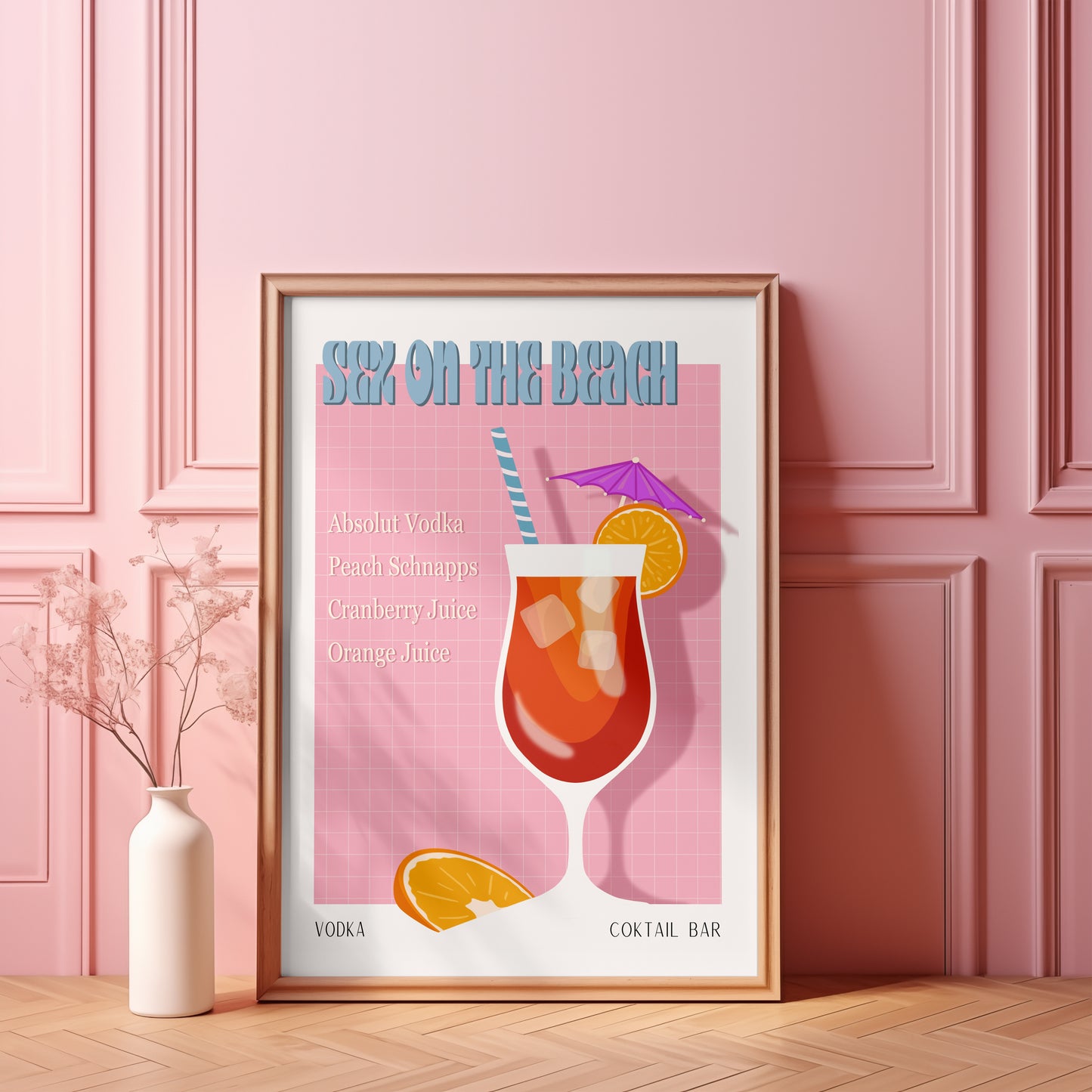 SEX ON THE BEACH PRINT - Cartel de bar - Decoración de pared - Cartel de cóctel - Decoración de interiores