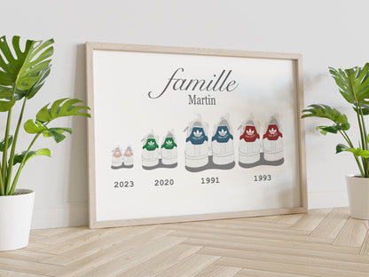 Affiche personnalisable Sneakers Family